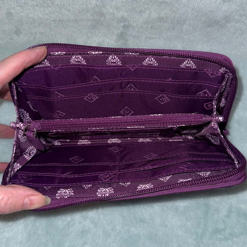 Vera Bradley Purple Floral Zip Wallet - Picture 5 of 11